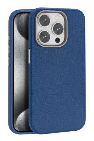 LRZ02 iPhone 14 Pro Max Kılıf Wonder Deri Magsafe Kapak - Lacivert&hellip;