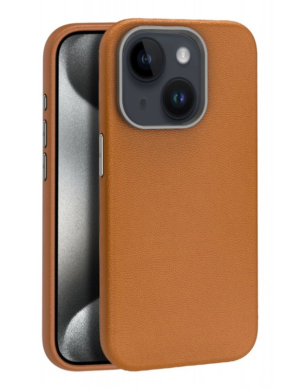 LRZ02 iPhone 15 Kılıf Wonder Deri Magsafe Kapak - Kahverengi&hellip;