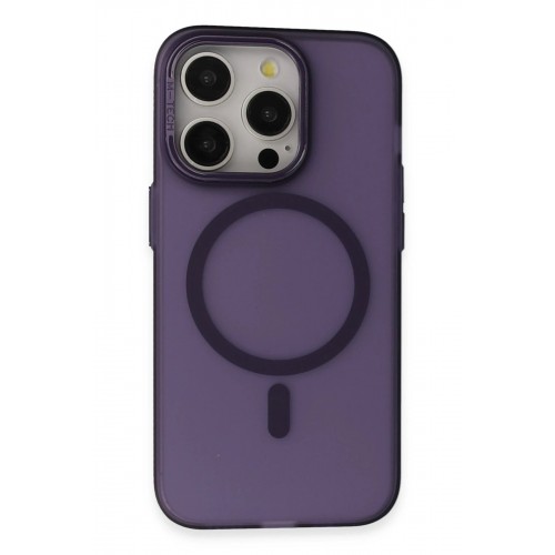LRZ02 iPhone 14 Pro Frost Standlı Magsafe Kapak - Derin Mor