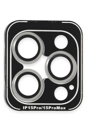 LRZ02 iPhone 15 Pro Max PVD Metal Kamera Lens - Gümüş
