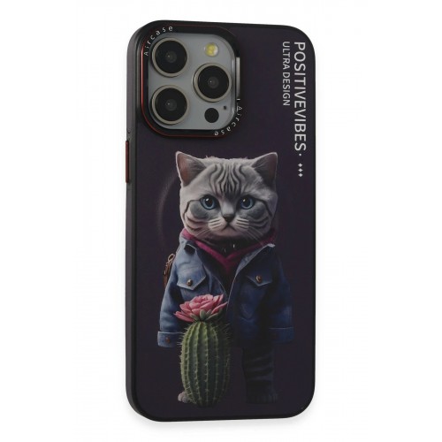 LRZ02 iPhone 14 Pro Fun Magsafe Kapak - Derin Mor