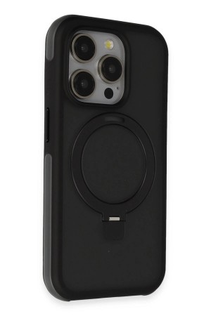 LRZ02 iPhone 15 Pro Zorda Airbag Magsafe Standlı Kapak - Siyah&hellip;