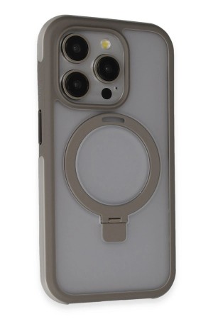 LRZ02 iPhone 15 Pro Zorda Airbag Magsafe Standlı Kapak - Titan Gri&hellip;