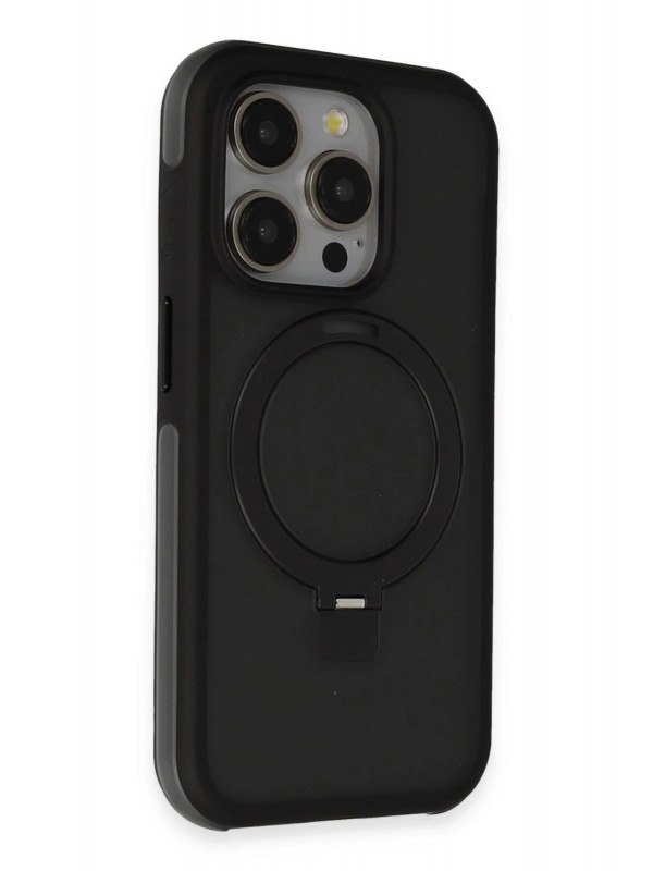LRZ02 iPhone 15 Pro Max Zorda Airbag Magsafe Standlı Kapak - Siyah&hellip;