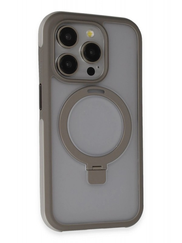 LRZ02 iPhone 15 Pro Max Zorda Airbag Magsafe Standlı Kapak - Titan Gri&hellip;