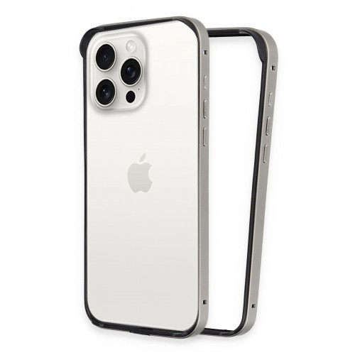 LRZ02 iPhone 15 Pro Land Bumper Koruma Kapak - Titan Gri