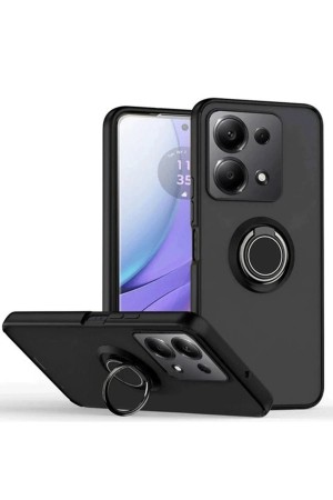 LRZ02 Xiaomi Redmi Note 13 Pro 4G Montreal Yüzüklü Silikon Kapak - Siya&hellip;