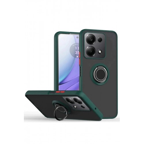 LRZ02 Xiaomi Redmi Note 13 Pro 4G Montreal Yüzüklü Silikon Kapak - Yeşil