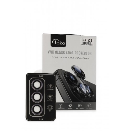 LRZ02 Samsung Galaxy S24 PVD Metal Kamera Lens - Derin Mor