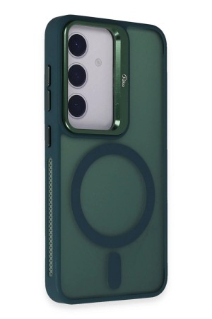 LRZ02 Samsung Galaxy S24 Flet Lens Magsafe Kapak - Koyu Yeşil&hellip;