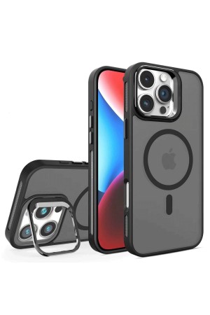 LRZ02 iPhone 16 Pro Flet Lens Magsafe Kapak - Siyah&hellip;