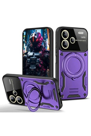 LRZ02 Xiaomi Redmi Note 13 Pro Plus Joy Lens Standlı Kapak - Mor&hellip;