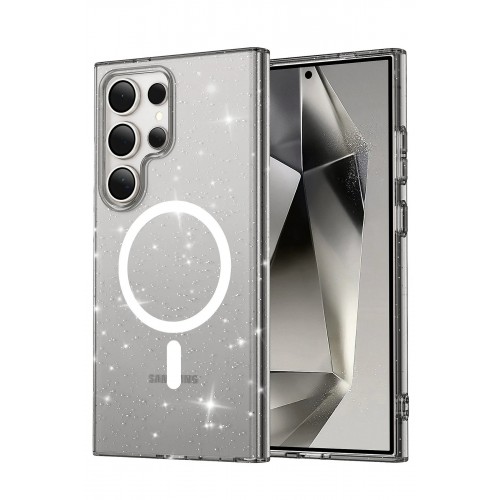 LRZ02 Samsung Galaxy S24 Ultra Kılıf Star Magsafe Kapak - Siyah