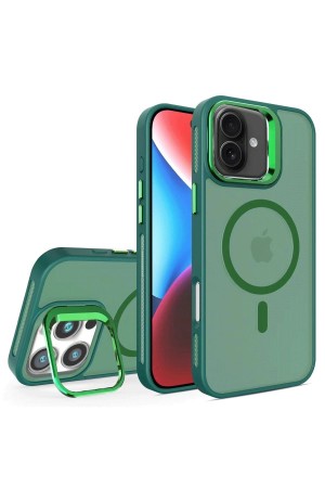 LRZ02 iPhone 16 Flet Lens Magsafe Kapak - Koyu Yeşil&hellip;