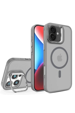 LRZ02 iPhone 16 Plus Flet Lens Magsafe Kapak - Gri&hellip;