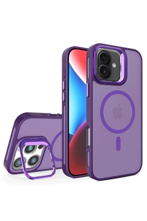 LRZ02 iPhone 16 Flet Lens Magsafe Kapak - Derin Mor&hellip;