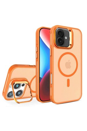 LRZ02 iPhone 16 Plus Flet Lens Magsafe Kapak - Turuncu&hellip;