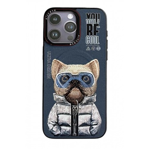 LRZ02 iPhone 14 Pro Fun Magsafe Kapak - Lacivert-2