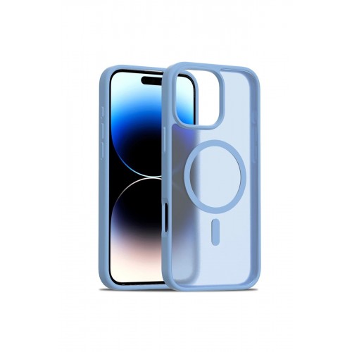 LRZ02 iPhone 16 Pro Jota Magsafe Kapak - Açık Mavi