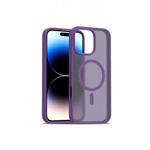 LRZ02 iPhone 16 Pro Max Jota Magsafe Kapak - Derin Mor