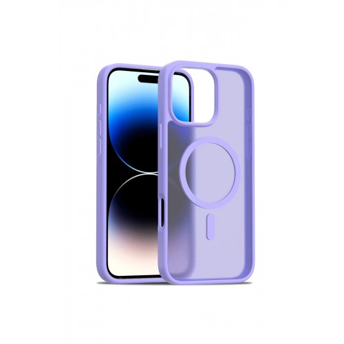 LRZ02 iPhone 16 Pro Max Jota Magsafe Kapak - Lila