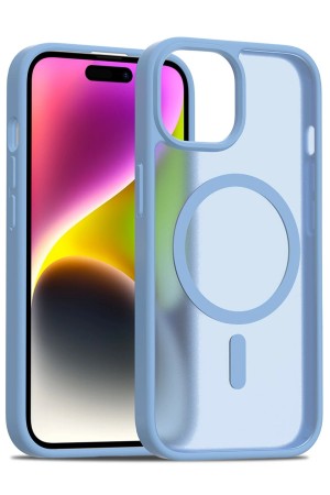 LRZ02 iPhone 15 Jota Magsafe Kapak - Açık Mavi