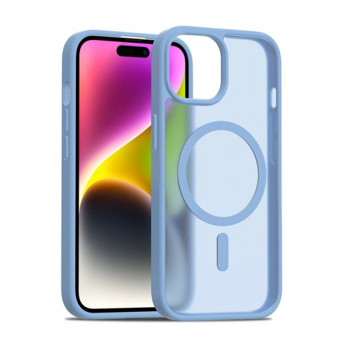 LRZ02 iPhone 15 Jota Magsafe Kapak - Açık Mavi