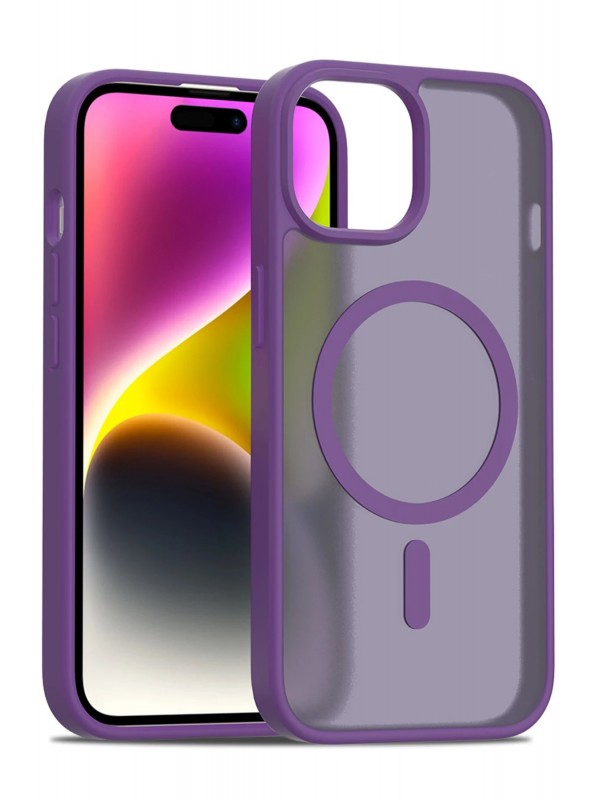 LRZ02 iPhone 15 Jota Magsafe Kapak - Derin Mor&hellip;