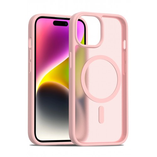 LRZ02 iPhone 15 Jota Magsafe Kapak - Pudra