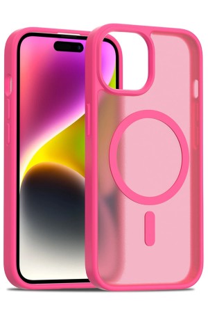 LRZ02 iPhone 15 Jota Magsafe Kapak - Rose