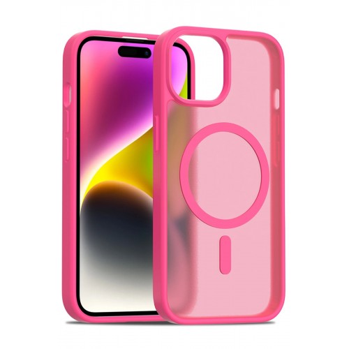 LRZ02 iPhone 15 Jota Magsafe Kapak - Rose