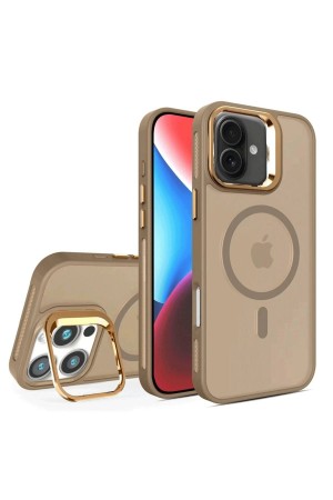 LRZ02 iPhone 16 Plus Flet Lens Magsafe Kapak - Gold&hellip;