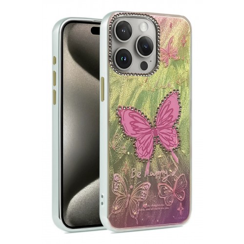 LRZ02 iPhone 14 Pro Kılıf Blade Aynalı Desenli Kapak - Desen 5