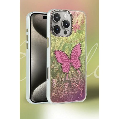 LRZ02 iPhone 16 Plus Kılıf Blade Aynalı Desenli Kapak - Desen 5