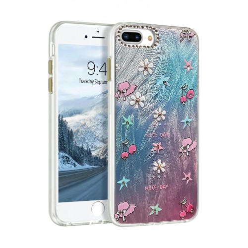 LRZ02 iPhone 7 Plus Kılıf Blade Aynalı Desenli Kapak - Desen 4