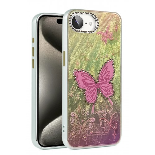 LRZ02 iPhone 16E Kılıf Blade Aynalı Desenli Kapak - Desen 5