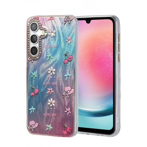 LRZ02 Samsung Galaxy A24 4G Kılıf Blade Aynalı Desenli Kapak - Desen 4