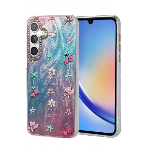 LRZ02 Samsung Galaxy A34 5G Kılıf Blade Aynalı Desenli Kapak - Desen 4