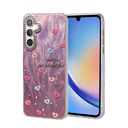 LRZ02 Samsung Galaxy A34 5G Kılıf Blade Aynalı Desenli Kapak - Desen 8