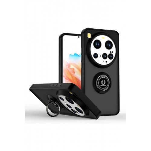 LRZ02 Xiaomi Mi 15 Ultra Kılıf Montreal Yüzüklü Silikon Kapak - Siyah