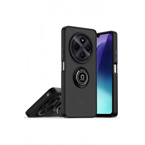 LRZ02 Realme C75 4G Kılıf Montreal Yüzüklü Silikon Kapak - Siyah