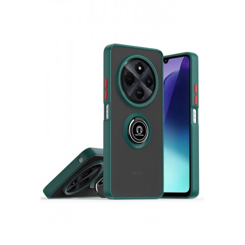 LRZ02 Realme C75 4G Kılıf Montreal Yüzüklü Silikon Kapak - Yeşil