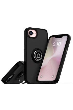 LRZ02 iPhone 16E Kılıf Montreal Yüzüklü Silikon Kapak - Siyah&hellip;