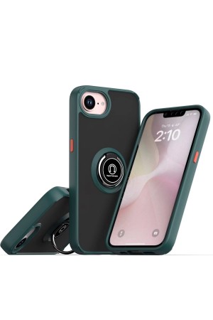LRZ02 iPhone 16E Kılıf Montreal Yüzüklü Silikon Kapak - Yeşil&hellip;