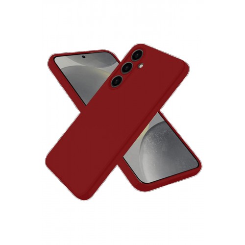 LRZ02 Samsung Galaxy S25 Kılıf Nano içi Kadife Silikon - Kırmızı