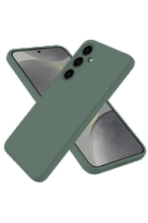 LRZ02 Samsung Galaxy S25 Kılıf Nano içi Kadife Silikon - Koyu Yeşil&hellip;