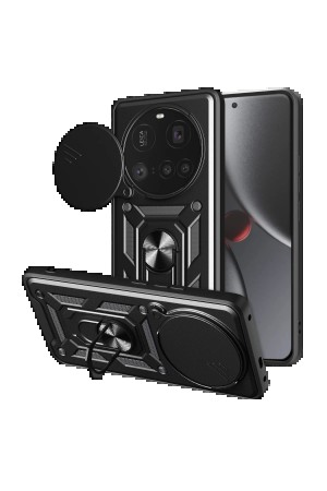 LRZ02 Xiaomi Mi 15 Ultra Kılıf Pars Lens Yüzüklü Silikon - Siyah&hellip;