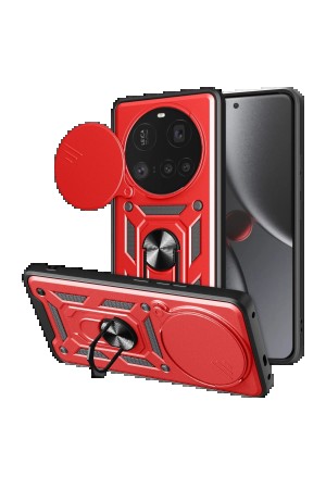 LRZ02 Xiaomi Mi 15 Ultra Kılıf Pars Lens Yüzüklü Silikon - Kırmızı&hellip;