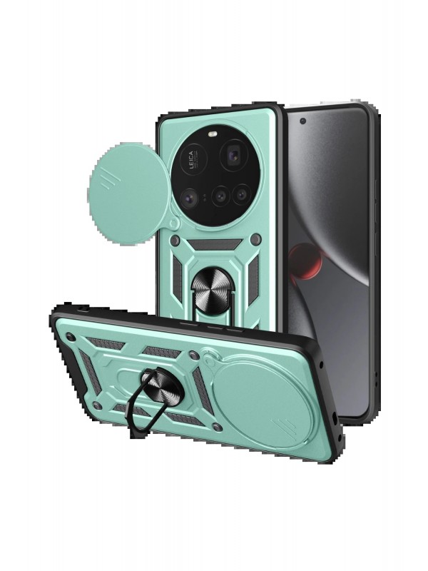 LRZ02 Xiaomi Mi 15 Ultra Kılıf Pars Lens Yüzüklü Silikon - Yeşil&hellip;