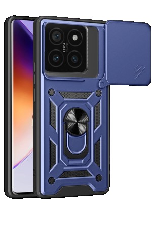 LRZ02 Xiaomi Mi 14T Pro Kılıf Pars Lens Yüzüklü Silikon - Lacivert&hellip;